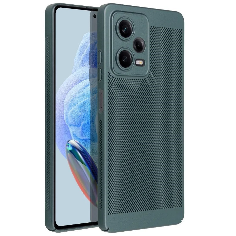 Samsung Galaxy S24 Plus SM-S926, Műanyag hátlap védőtok, légáteresztő, lyukacsos minta, Breezy, sötétzöld (5903396234279)