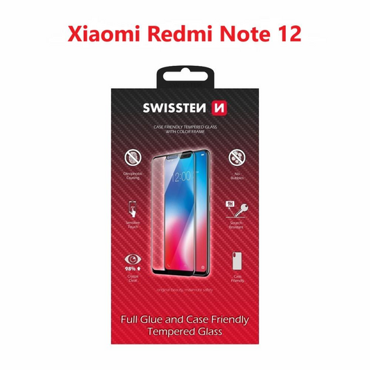 Swissten Full Glue Xiaomi Redmi Note 12 3D üvegfólia - fekete (54501838)